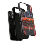 Orange Supra Phone Case, Neon City Night JDM Sports Car Tough Cover
