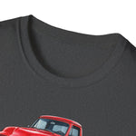 Red 1955 F100 Vintage Truck T-Shirt | Classic Trio Pickup Design