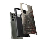 Autumn Temple Steps phone case | Japanese watercolor landscape cover