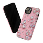Pink Rhinestone Diamond Pattern Phone Case | Sparkle Gem Print