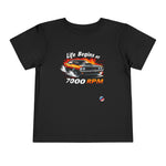 Life Begins at 7000 RPM Challenger Graphic Toddler T-Shirt Muscle Car Tee