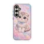 Scottish Fold Cat Kawaii Cute Portrait Art Tough Phone Case