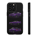 Purple R33 Skyline GTR JDM Sports Car Phone Case Tough Multi View