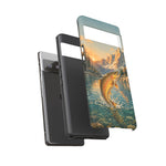 Leaping Golden Trout Lake Scene phone case | Tough Cover