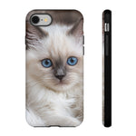 Ragdoll Kitten Phone Case, Blue Eyes Macro Portrait Cover, Gift