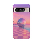 Retro Vaporwave Sunset sphere phone case | protective cover