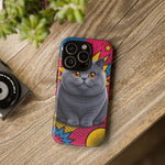 British Shorthair Round Pop Art Tough Phone Case