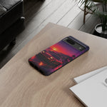 FD RX-7 Retro Sunset Sports Car Tough Case | Neon Vaporwave Beach Drive