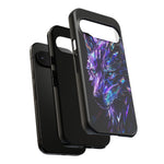 Holographic Wolf Phone Case, Fractured Prism Iridescent Cover