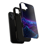 Retro Neon Mountains Phone Case | Vaporwave Galaxy Landscape