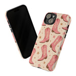 Pink Cowboy Boots phone case | Western pattern | Pastel stars