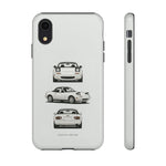 1989 Miata White Triple View Roadster Tough Phone Case Cover