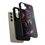 Cosmic Wolf Phone Case, Galaxy Nebula Portrait Tough Cover, Gift