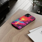 Neon Sunset Beach Radiant Vaporwave Phone Case – Tropical Aesthetic