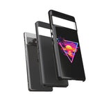 Synthwave Sunset Triangle Phone Case Retro Vaporwave Case