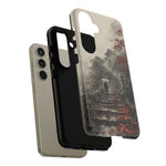 Autumn Temple Steps phone case | Japanese watercolor landscape cover