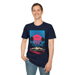 1994 Supra MK4 Cyan Magenta Retrowave Beach Sunset T-Shirt JDM Fan Gift