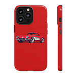 Red Classic Corvette C1 Illustration phone case | Retro Car Tough Case