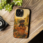 Rottweiler Puppy in Flower Pot Tough Case | Floral Dog Phone Cover