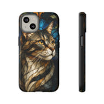 Stained Glass Cat Phone Case, Lead Line Art Cover, Gift