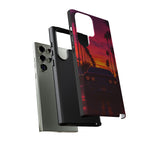 Matte Black Challenger Sunset Tough Phone Case - Palm Silhouette