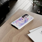 Pastel Cat Phone Case, Headphones Glitch Color Block Cover