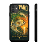 Golden Pompano Fish Phone Case | Coastal Sunset Surf Illustration
