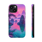 Japanese Landscape Rocks Water Vaporwave Phone Case – Nature Aesthetic