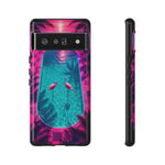 Neon Flamingo Pool Vaporwave Art Tough Phone Case