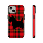 Scottish Terrier Silhouette Plaid Art Tough Phone Case
