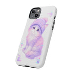 Pastel Cat Beanie Phone Case, Glitch Color Block Cover, Gift