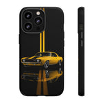 Yellow Camaro Z28 Phone Case, Classic Muscle Car Studio Stripe Cover