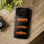 C3 Corvette Art Phone Case Orange, Three-View Vector Cover, Gift