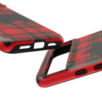 Scottish Terrier Silhouette Plaid Art Tough Phone Case