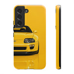 Yellow Supra Phone Case, MK4 90s JDM Legend Tough Protective Cover for Men