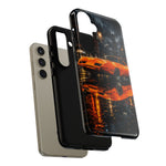 Orange Daytona Phone Case, Rainy City Night Muscle Car Tough Cover