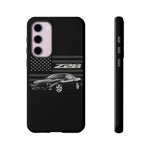 Black Z28 Camaro Phone Case Muscle Car American Flag Tough Cover