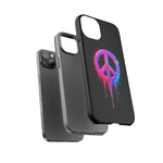 Glitch Peace Sign Phone Case, RGB Melt Digital Art Tough Cover, Gift