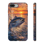 Bluefin Tuna Leaping at Sunset Fishing phone case | Tough Cover