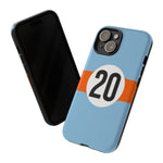 Copy of Blue Orange Number 20 Retro Racing Stripe Tough Phone Case Cover