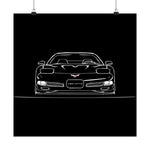 C5 Corvette Front View Poster 1997-2004 Classic Chevy Wall Art