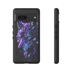 Holographic Wolf Phone Case, Fractured Prism Iridescent Cover