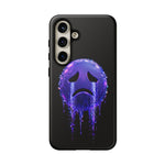Glitch Sad Face Phone Case, Anime Melt Static Tough Cover