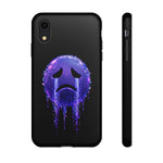 Glitch Sad Face Phone Case, Anime Melt Static Tough Cover