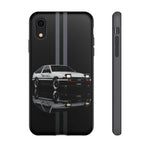 AE86 Phone Case, White 85 JDM Drift Icon Stripe Studio Cover