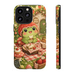Cute Kawaii Frog Phone Case Strawberry Picnic Tough Cover Gift Art