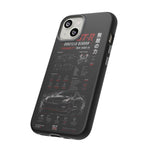 R35 GTR Infographic Phone Case, Black Spec Sheet Tough Cover