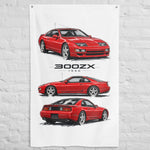 1990 300ZX Z32 Red Banner 34x56 Garage Man Cave Wall Decor Car Guy Gift