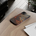 Rainy Window Cat Phone Case, Cozy Painterly Art Cover, Gift