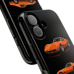 C3 Corvette Art Phone Case Orange, Three-View Vector Cover, Gift